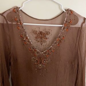 Sheer Brown Top